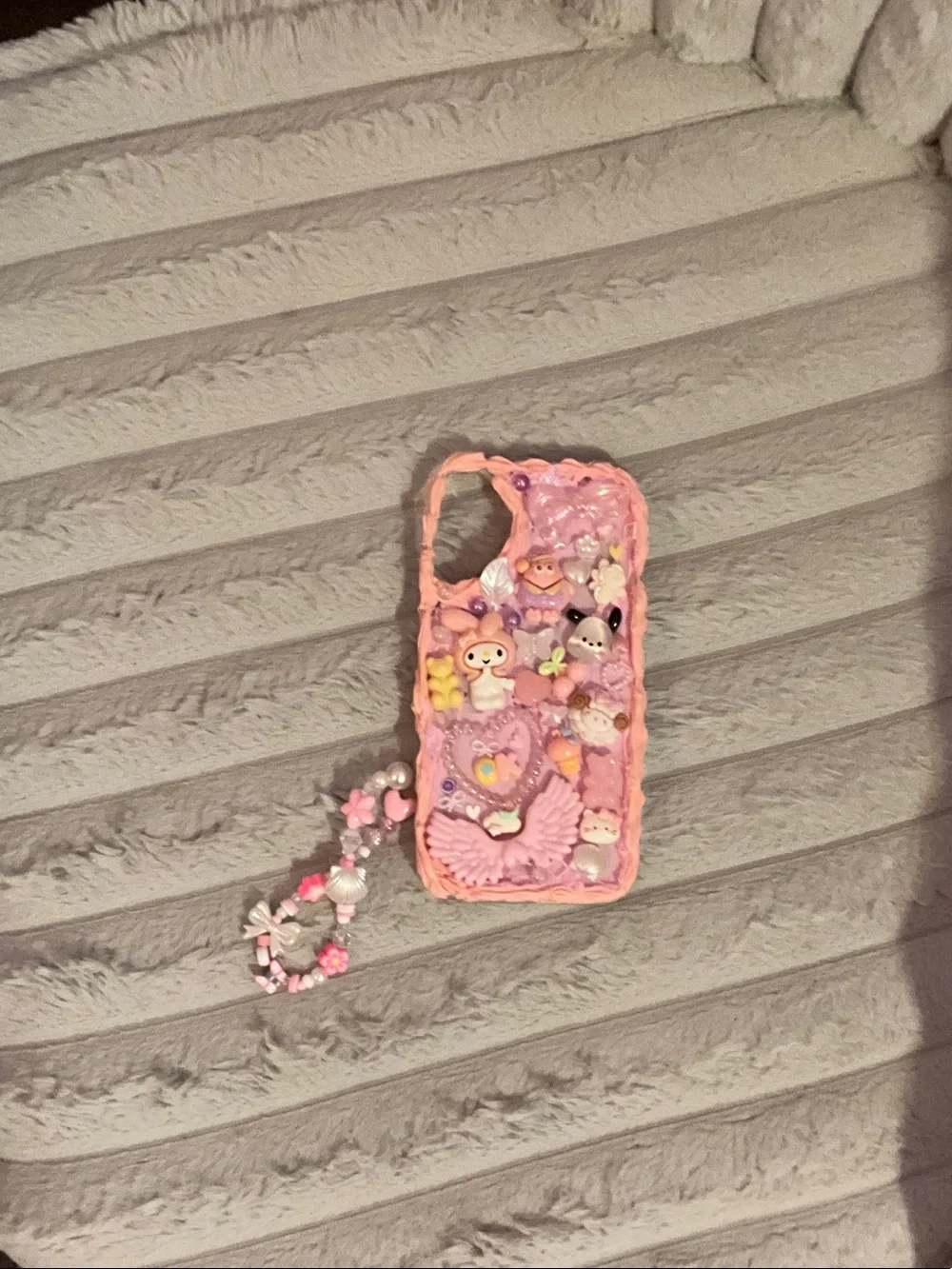 Pink Custom Decorative iPhone 16 Phone Case with Custom phone charm